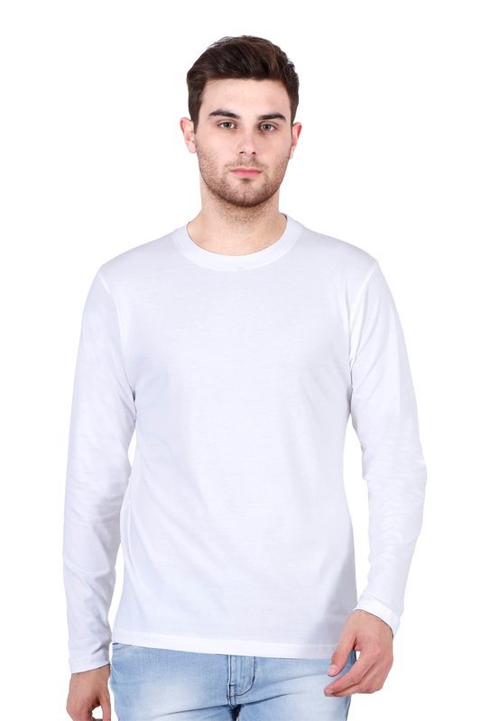 WHITE FULL SLEEVE PLAIN T-SHIRT