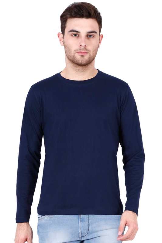 NAVY BLUE FULL SLEEVE PLAIN T-SHIRT