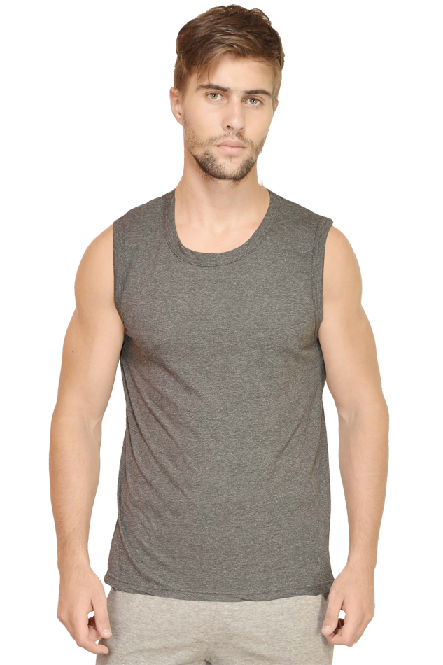 CHARCOAL MELANGE GYM VEST