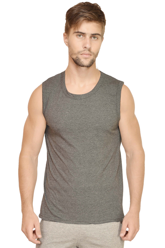 CHARCOAL MELANGE GYM VEST