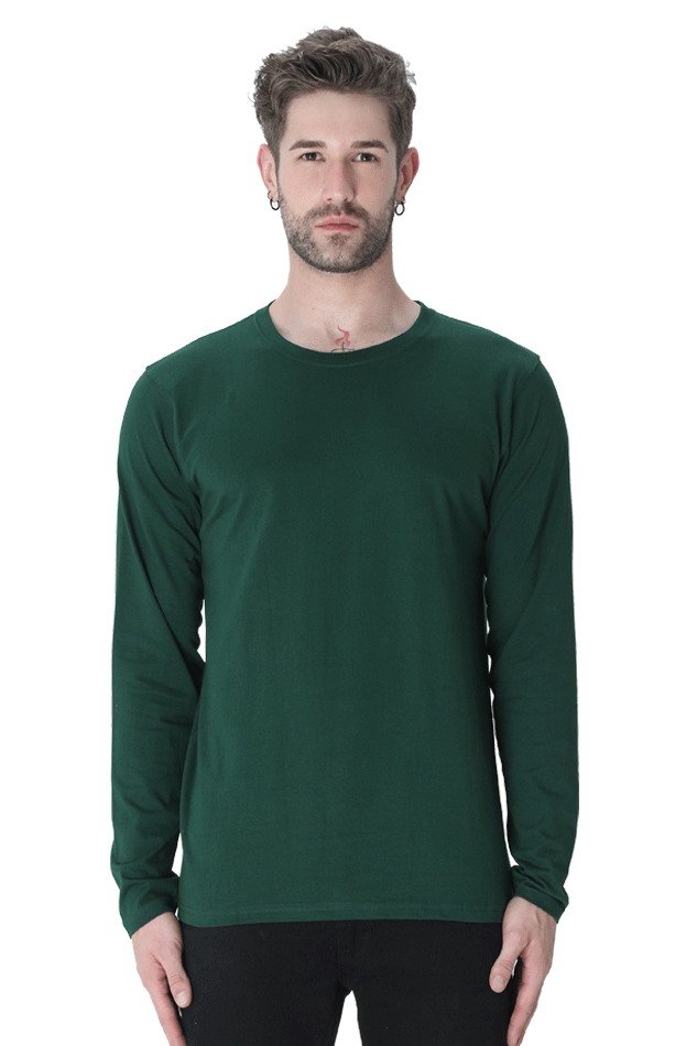 GREEN FULL SLEEVE PLAIN T-SHIRT