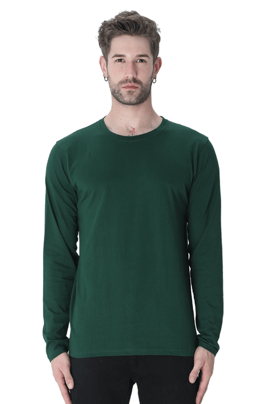 GREEN FULL SLEEVE PLAIN T-SHIRT