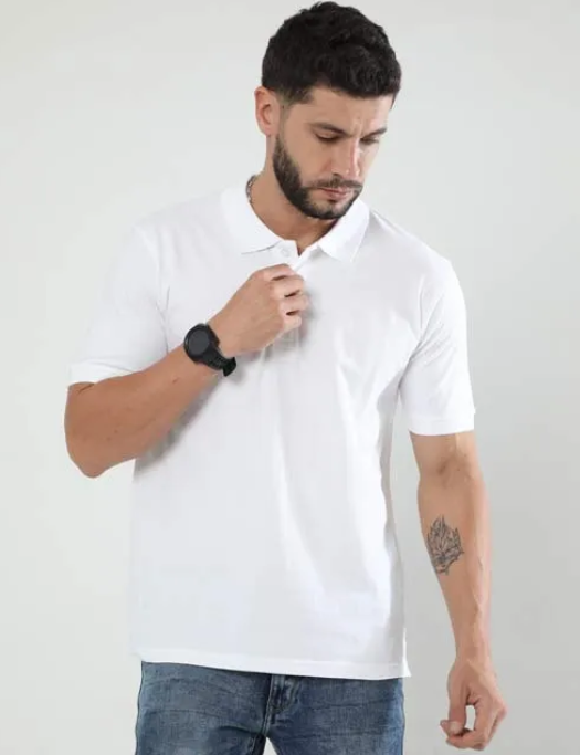 WHITE  POLO T-SHIRT