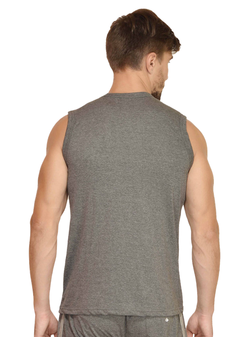 CHARCOAL MELANGE GYM VEST