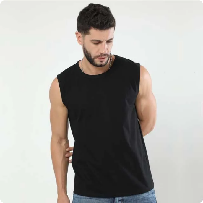 BLACK GYM VEST