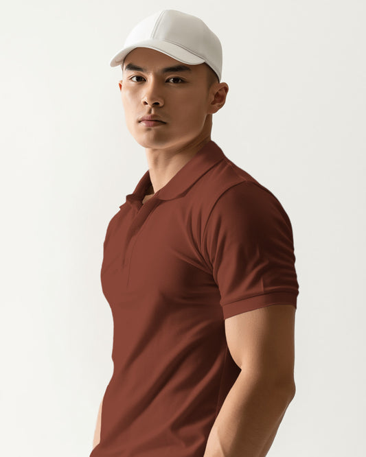 BRICK RED POLO T-SHIRT