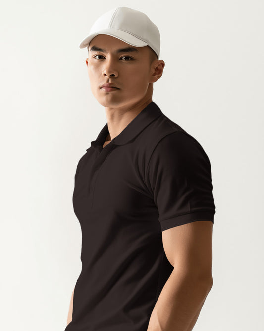 COFFEE BROWN POLO T-SHIRT