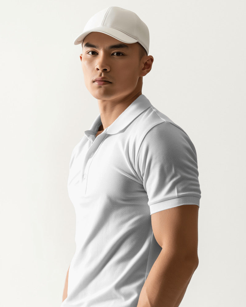 WHITE  POLO T-SHIRT