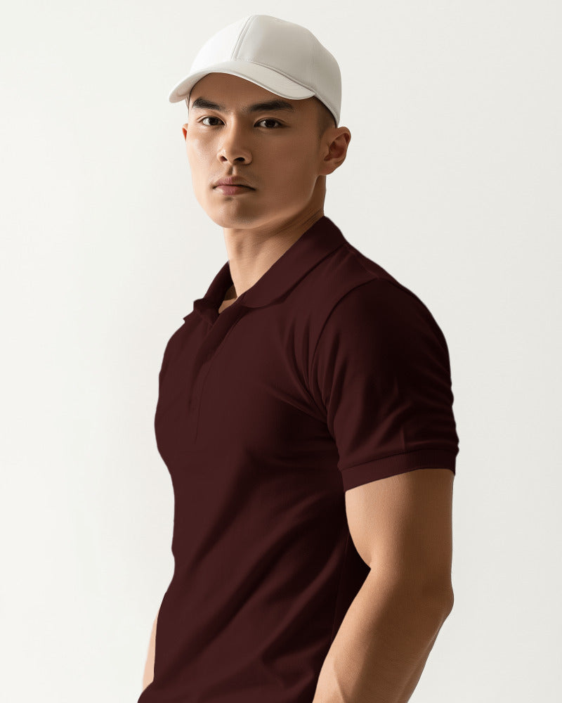 MAROON  POLO T-SHIRT