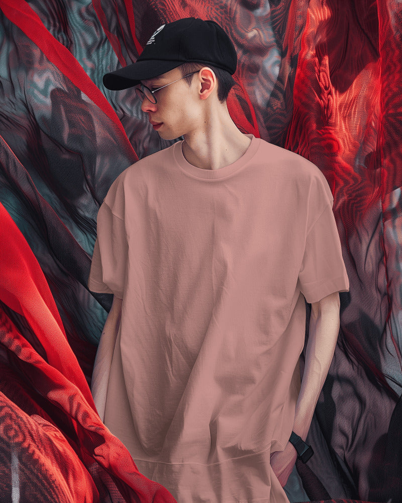 FLAMINGO PLAIN FRENCH TERRY 280 GSM OVERSIZED TSHIRT