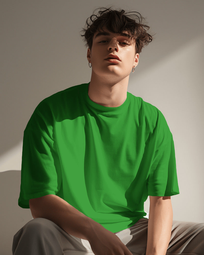 GREEN - 240 GSM COTTON PLAIN TSHIRT