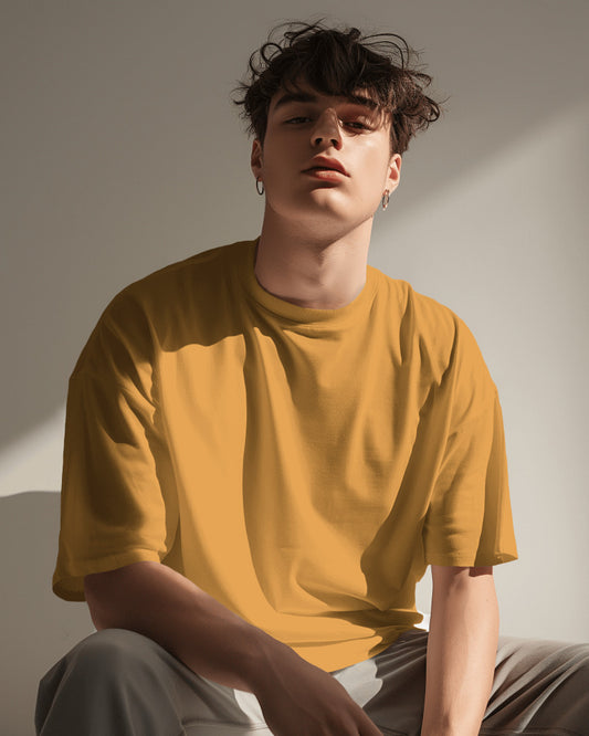 GOLDEN YELLOW - 240 GSM COTTON PLAIN TSHIRT