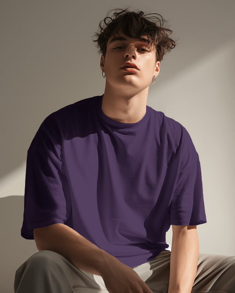 PURPLE - 240 GSM COTTON PLAIN TSHIRT