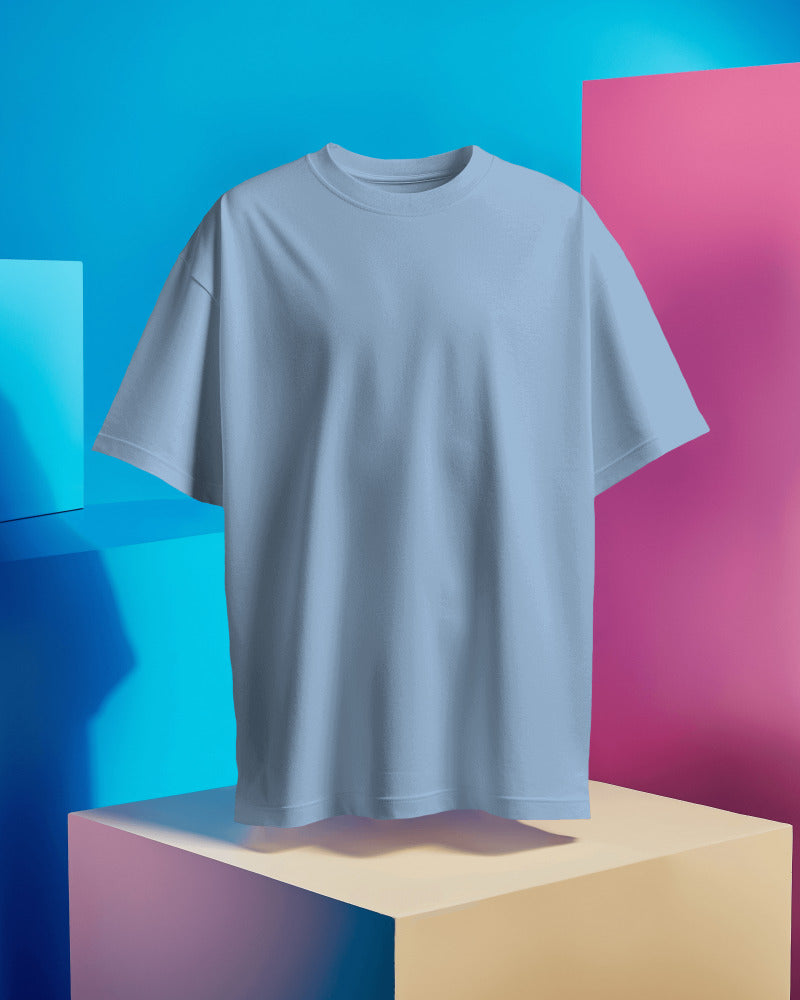 BABY BLUE - 240 GSM COTTON PLAIN TSHIRT