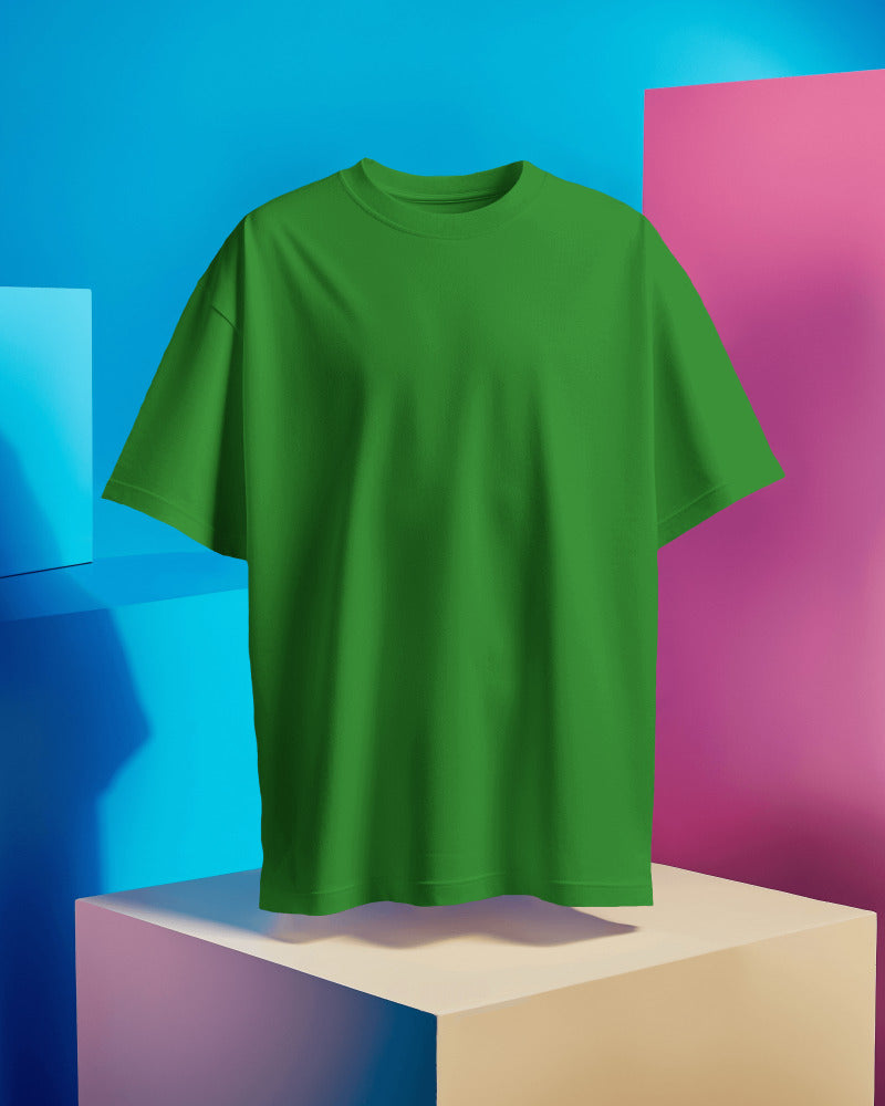 GREEN - 240 GSM COTTON PLAIN TSHIRT