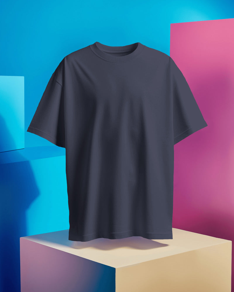 NAVY BLUE- 240 GSM COTTON PLAIN TSHIRT