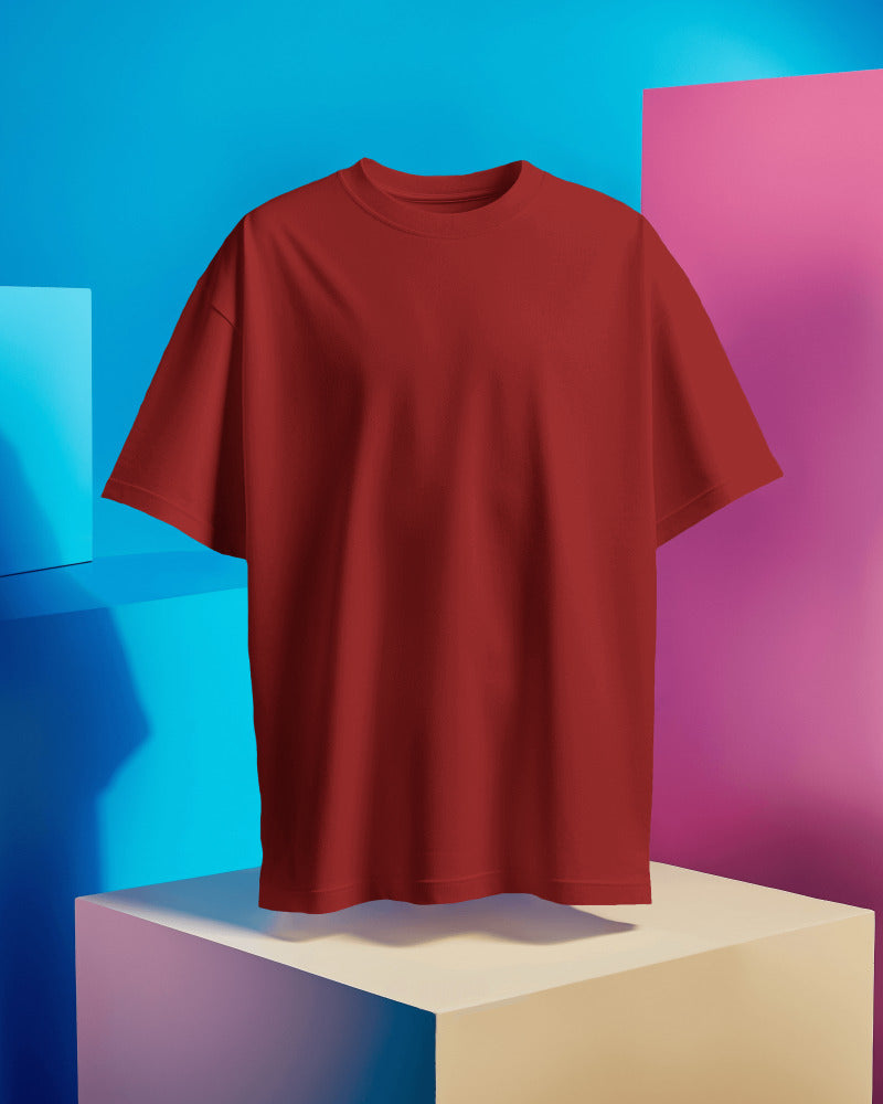 RED- 240 GSM COTTON PLAIN TSHIRT