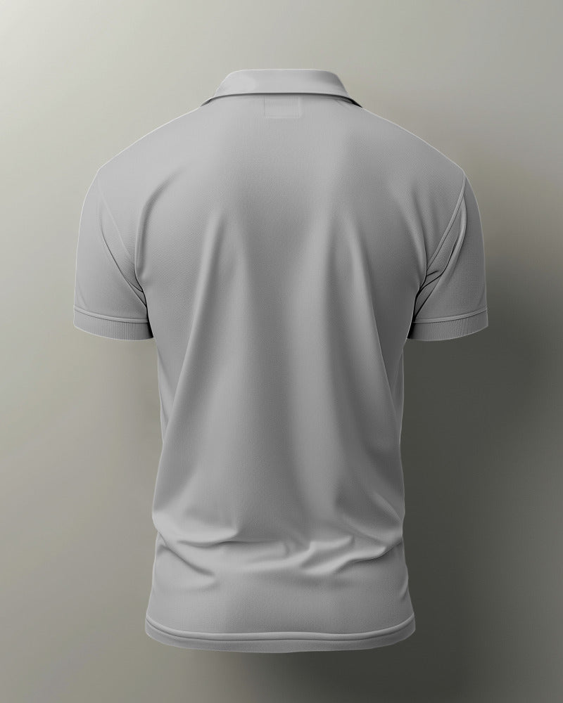 GREY MELANGE  POLO T-SHIRT